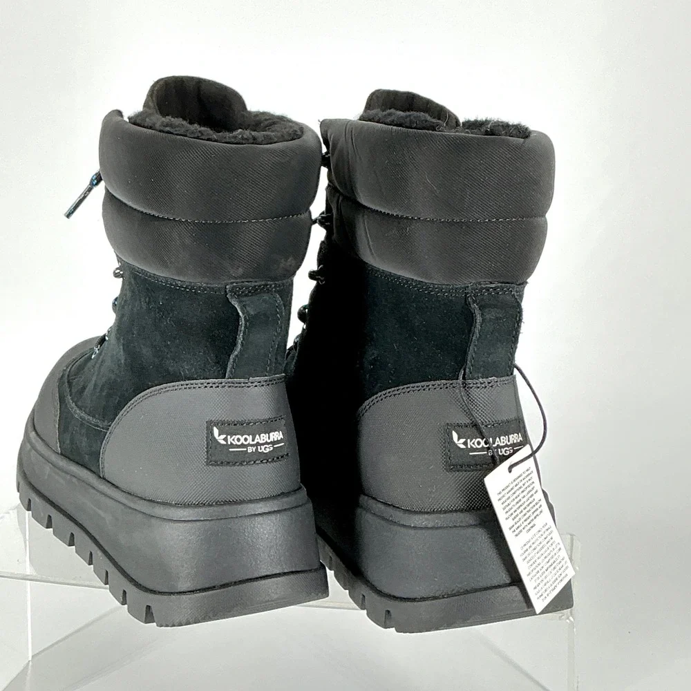 Koolaburra‎ by UGG Size 9 Mens Black Waterproof Suede Winter Boots NEW $120